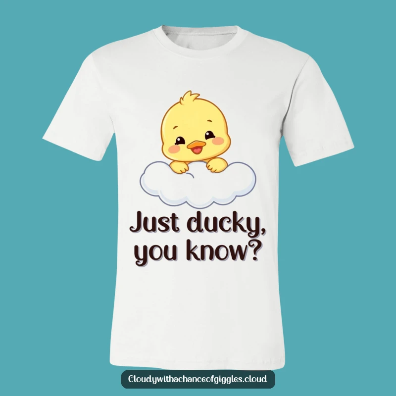 Funny Duckling Cloud T-Shirt: Cute Smiling Bird Tee, Great Funny Gift for Animal Fans