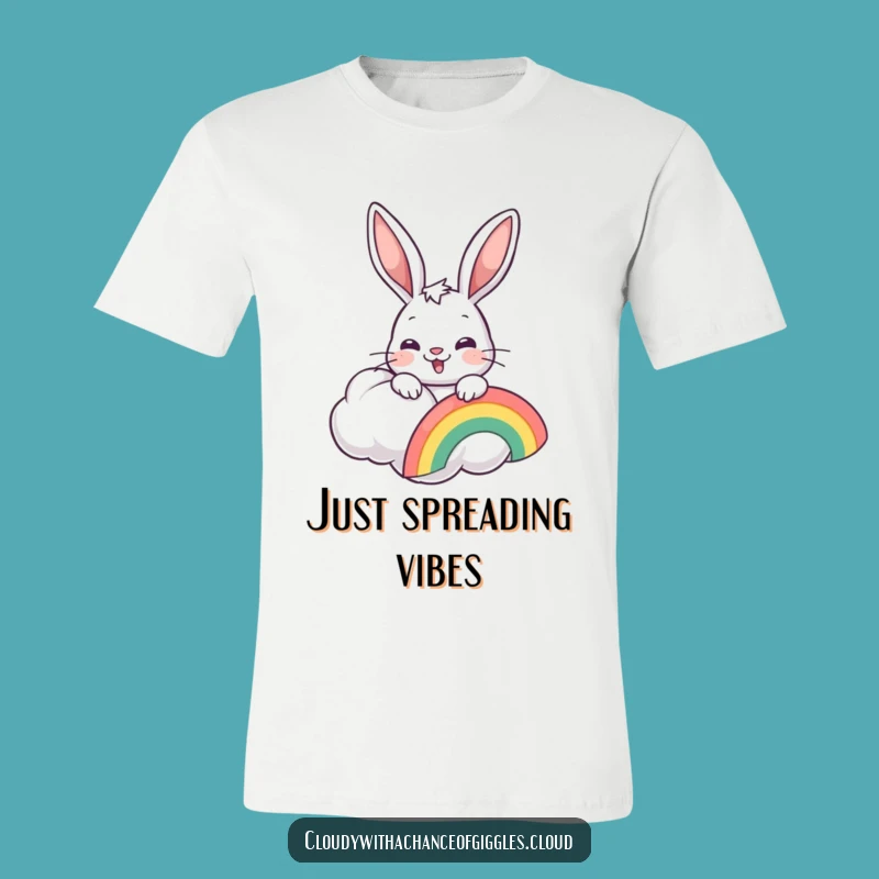 Funny Bunny Rainbow Tee: Wearable Joyful Art for Bunny Enthusiasts