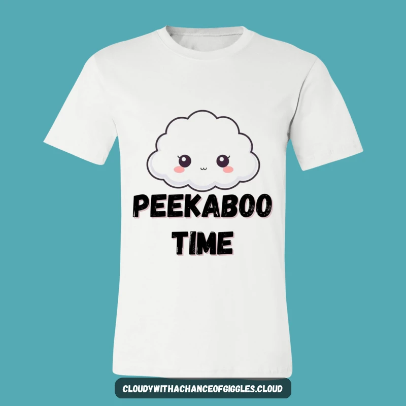 Funny Peek-a-Boo Cloud T-Shirt: Shyly Adorable - A Hilarious Weather Tee!