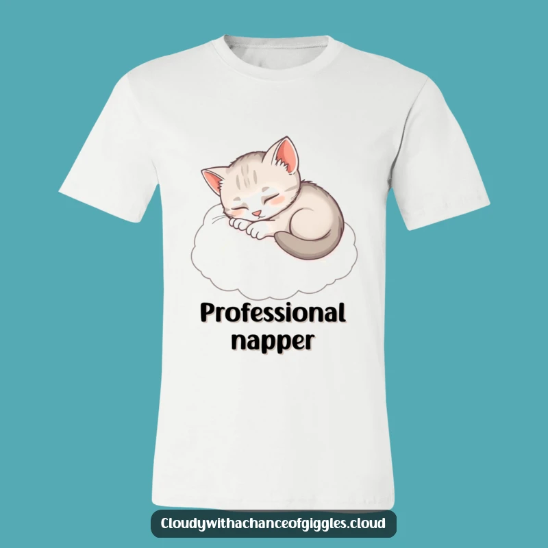 Funny Sleepy Kitten T-Shirt: Cozy Cloud Nap, Adorable Cute & Funny Gift