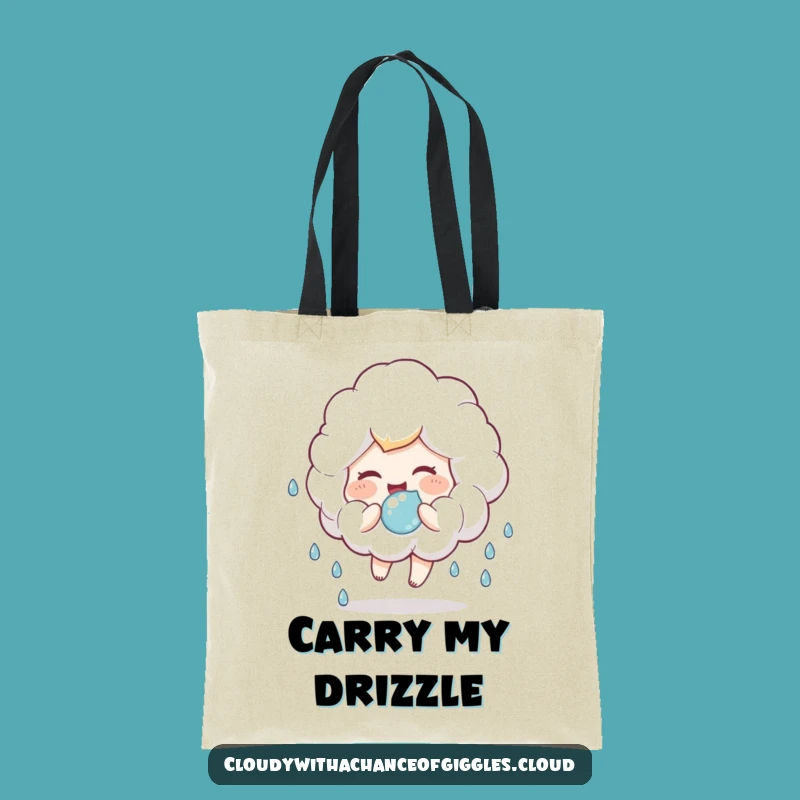 Funny Cloud Child Tote Bag: Raindrop bouncing tote, a practical and funny gift!