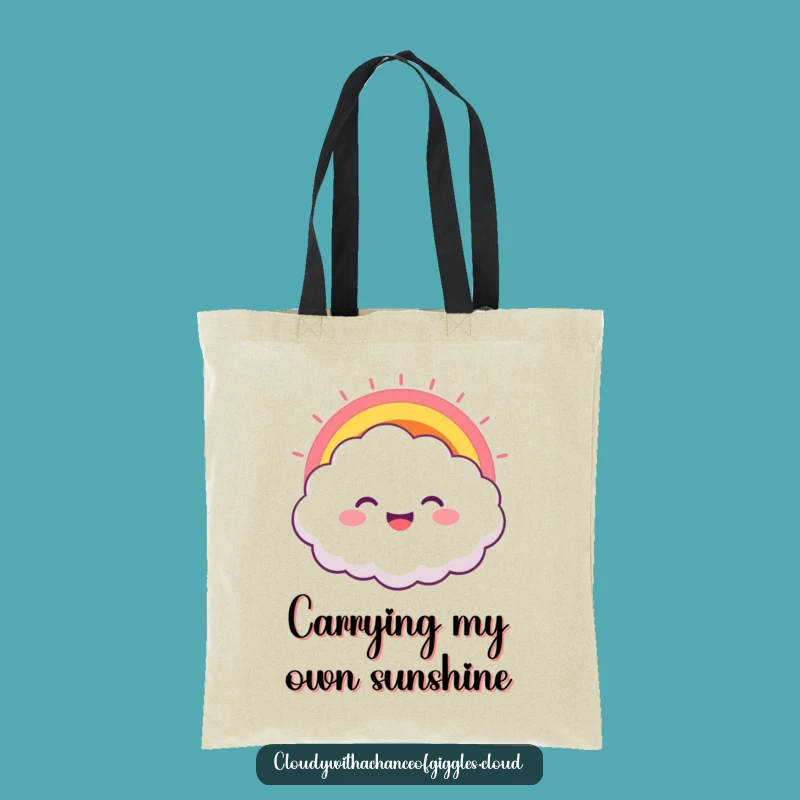 Funny Cloud Rainbow Grin Tote Bag: Carry Your Joyful Burst of Humor Everywhere