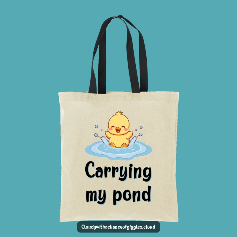 Funny Duckling Cloud Puddle Tote Bag: Carry Your Joyful Humor, Perfect Gift