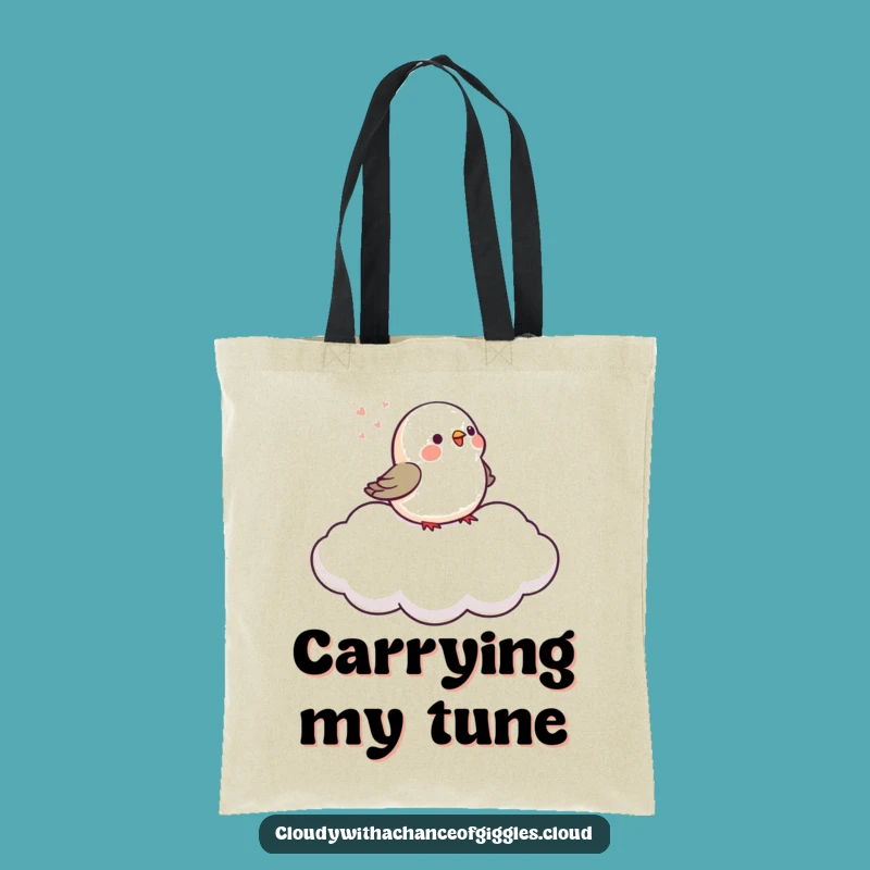 Funny Bird Cloud Tote Bag: Carry Your Day with Cartoon Tunes