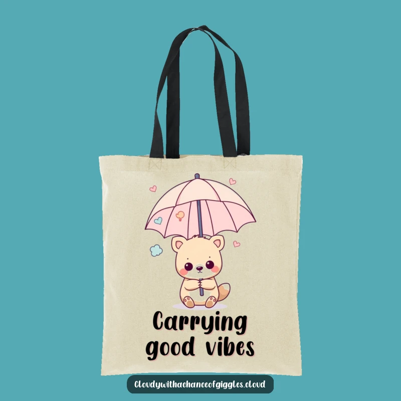 Funny Animal Happy Thoughts Umbrella Tote Bag: Carry Your Positivity
