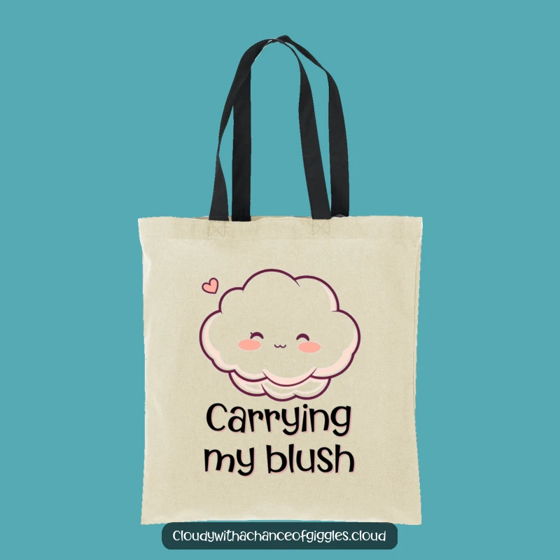 Funny Blushing Cloud Tote Bag: Carry Your Ticklish Humor