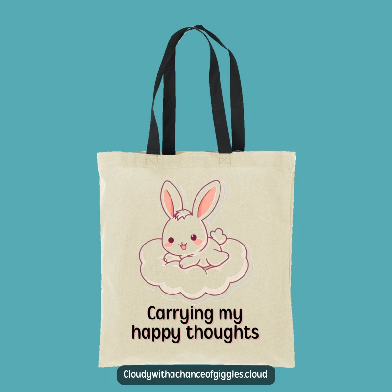 Funny Bunny Cloud Tote Bag: Cheerful Slider Bag, Perfect Funny Gift for Shoppers