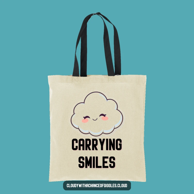 Funny Cloud Wink Tote Bag - Carry Your Cheer with this Whimsical Character!
