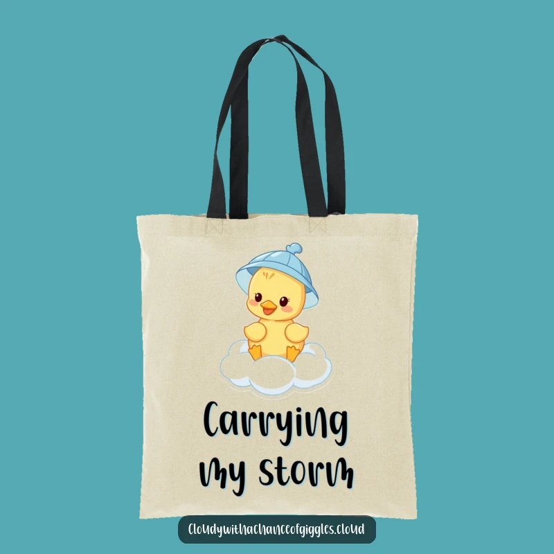 Funny Duckling Cloud Tote Bag: Carry Your Day with Cartoon Happiness