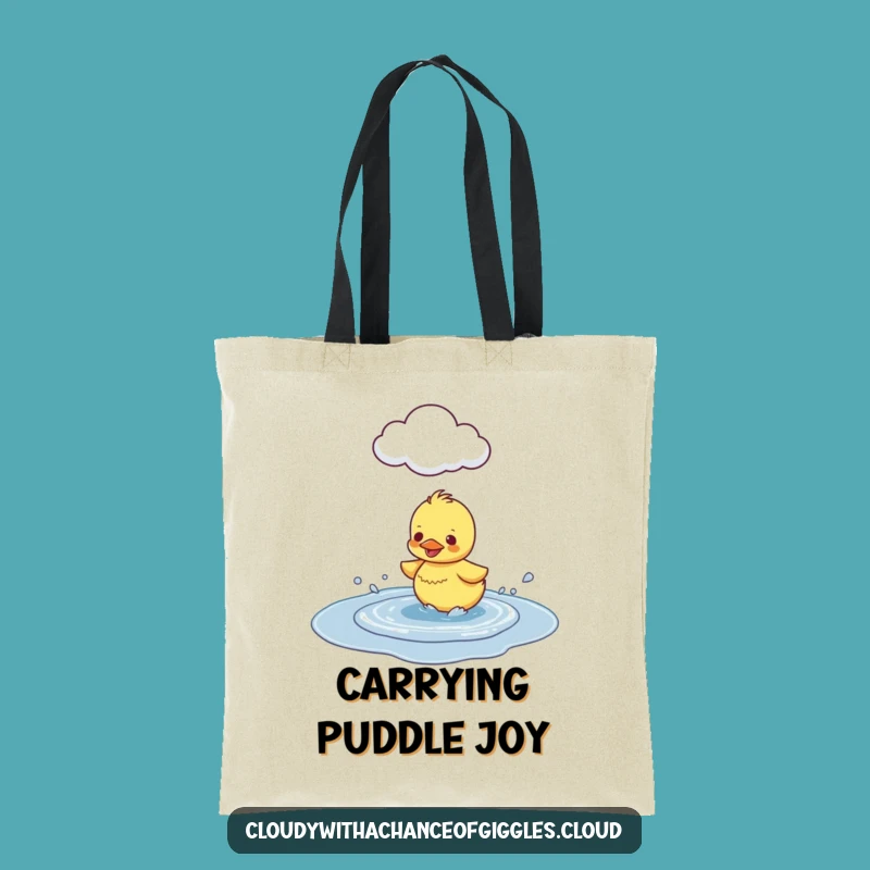 Funny Duckling Puddle Splash Tote Bag: Carry Your Joy Everywhere