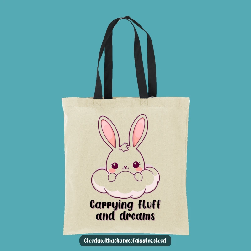 Funny Kawaii Bunny Tote Bag: Chic Cloud Design, Essential Funny Gift for Her