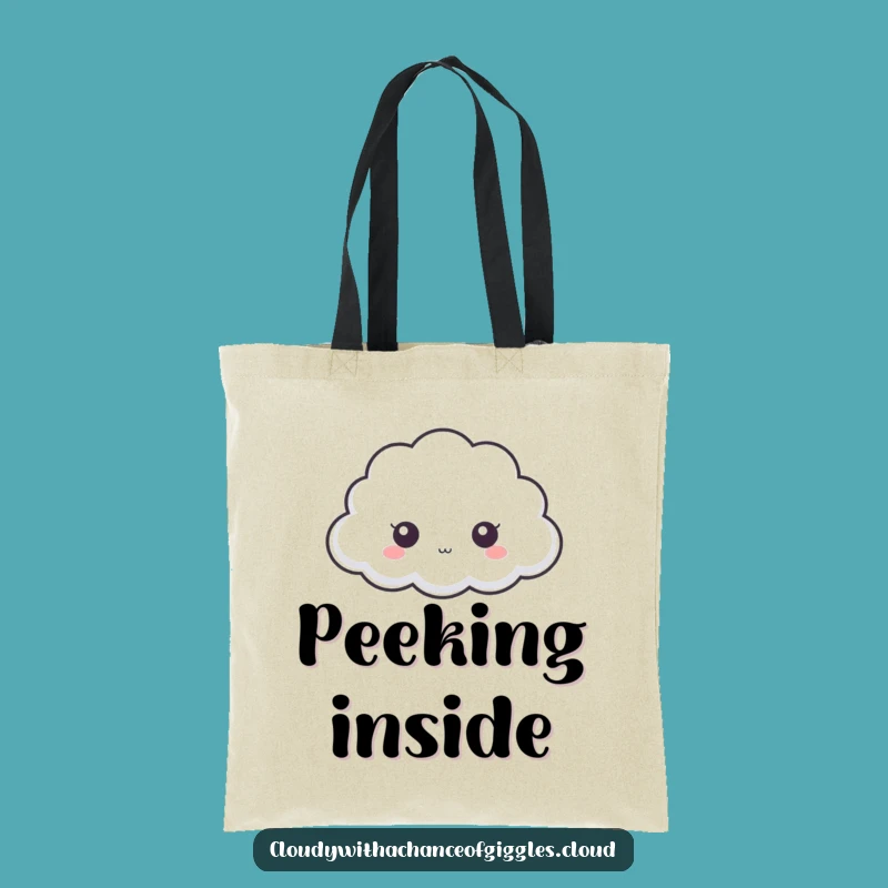 Funny Peek-a-Boo Cloud Tote Bag: Carry Your Secrets - A Hilarious Gift!